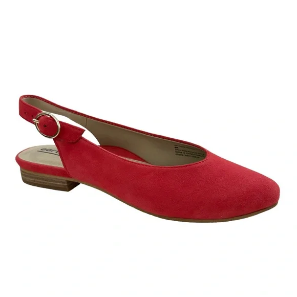 Earth Uptown Ursula Slingback Spicy Red Soft Suede Closed Toe Shoes Size 8M - Picture 4 of 16